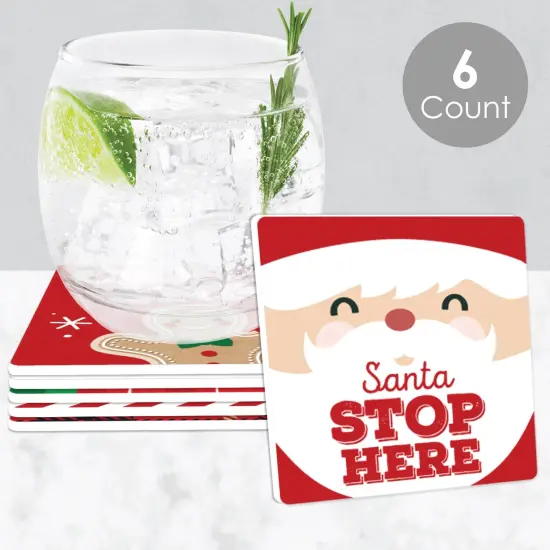 Big Dot of Happiness Jolly Santa Claus - Funny Christmas Party Decorations - Drink Coasters - Set of 6 {3}