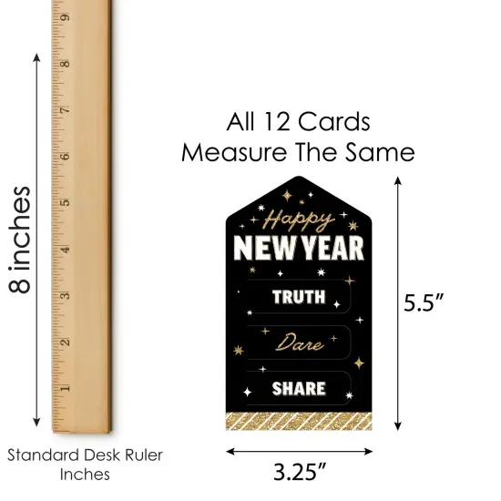 Big Dot of Happiness Hello New Year - NYE Party Game Pickle Cards - Truth, Dare, Share Pull Tabs - Set of 12 {6}