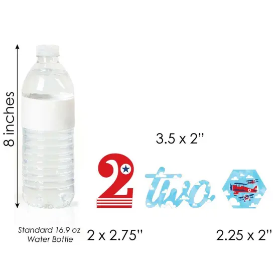 Big Dot of Happiness 2nd Birthday Taking Flight - Airplane - DIY Shaped Vintage Plane Second Birthday Party Cut-Outs - 24 Count {6}