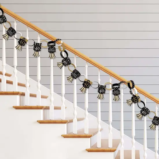 Big Dot of Happiness Adult 40th Birthday - Gold - 90 Chain Links and 30 Paper Tassels Decoration Kit - Birthday Party Paper Chains Garland - 21 feet {3}