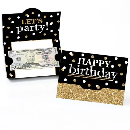 Big Dot of Happiness Adult Happy Birthday - Gold - Birthday Party Money and Gift Card Holders - Set of 8 {1}