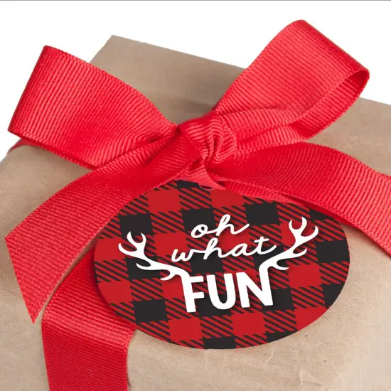 Big Dot of Happiness Prancing Plaid - Christmas and Holiday Buffalo Plaid to and from Favor Gift Tags (Set of 20) {3}