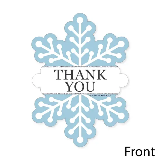 Big Dot of Happiness Winter Wonderland - Shaped Thank You Cards - Snowflake Holiday Party & Winter Wedding Thank You Cards with Envelopes - Set of 12 {4}