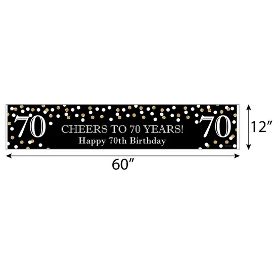 Big Dot of Happiness Adult 70th Birthday - Gold - Happy Birthday Decorations Party Banner {3}