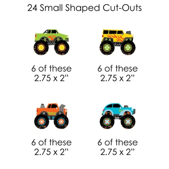 Big Dot of Happiness Smash and Crash - Monster Truck - Boy Birthday Party DIY Decorations - Clothespin Garland Banner - 44 Pieces {7}