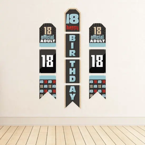 Big Dot of Happiness Boy 18th Birthday - Hanging Vertical Paper Door Banners - Eighteenth Birthday Party Wall Decoration Kit - Indoor Door Decor {4}