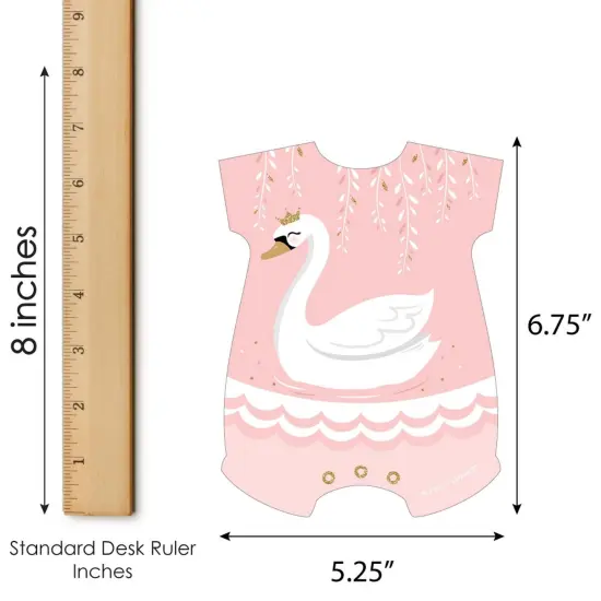 Big Dot of Happiness Swan Soiree - Picture Bingo Cards and Markers - White Swan Baby Shower Shaped Bingo Game - Set of 18 {6}