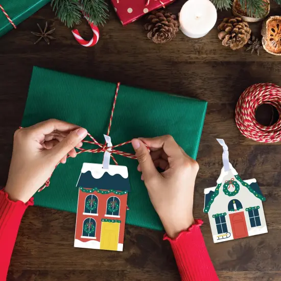 Big Dot of Happiness Christmas Village - Holiday Winter Houses Decorations - Christmas Tree Ornaments - Set of 12 {4}