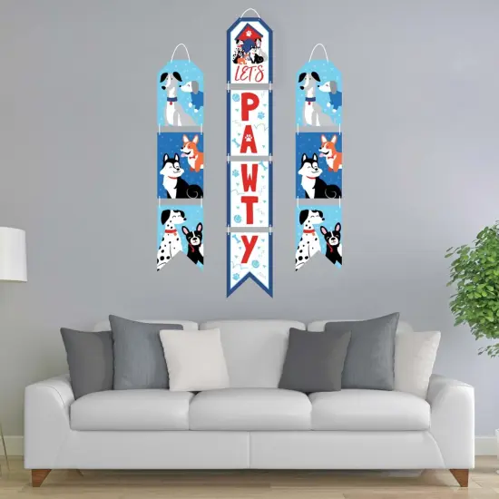 Big Dot of Happiness Pawty Like a Puppy - Hanging Vertical Paper Door Banners - Dog Baby Shower or Birthday Party Wall Decor Kit - Indoor Door Decor {3}
