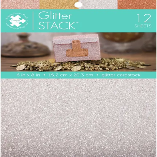 DCWV Specialty Card Stack 6"X8" 12/Pkg-Glitter {1}