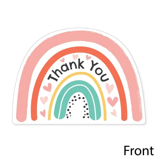 Big Dot of Happiness Hello Rainbow - Shaped Thank You Cards - Boho Baby Shower and Birthday Party Thank You Note Cards with Envelopes - Set of 12 {4}