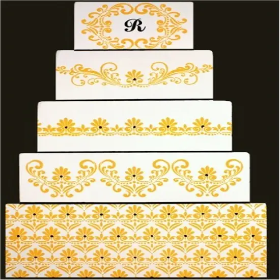 Fleur De Lis Cake Stencil Side | C492 by Designer Stencils | Cake Decorating Tools | Baking Stencils for Royal Icing, Airbrush, Dusting Powder | Reusable Plastic Food Grade Stencil for Cakes | Easy to Use & Clean Cake Stencil {2}