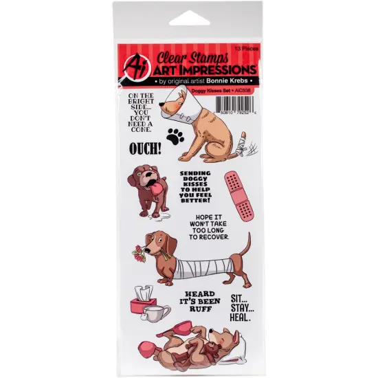 Art Impressions Funny Farm Clear Stamps-Doggy Kisses {1}