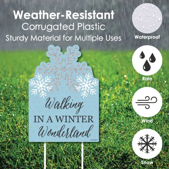 Big Dot of Happiness Winter Wonderland - Party Decorations - Snowflake Holiday Party and Winter Wedding Welcome Yard Sign {4}