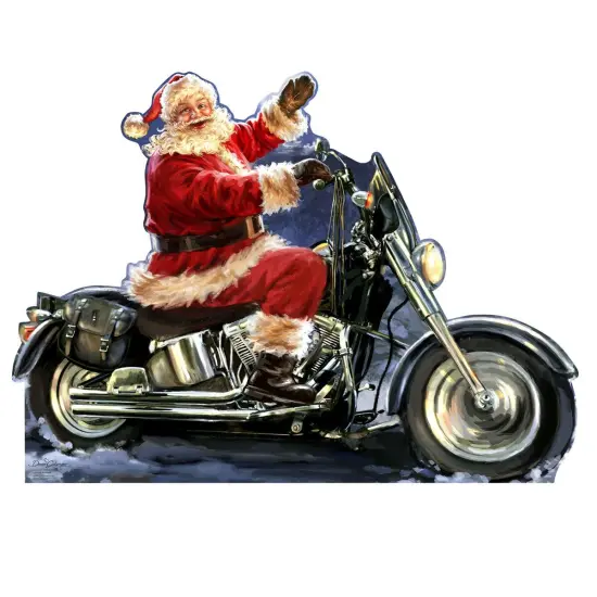 Santa Motorcycle (Dona Gelsinger Art) {1}