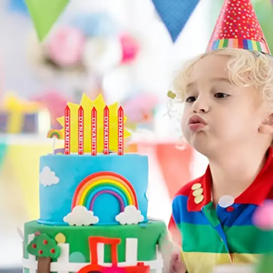 12 Pieces TNT Themed Birthday Candles Dynamite Birthday Candles TNT Cake Toppers for Cake Decoration Video Game Party Graduation Celebration and Daily Use {6}