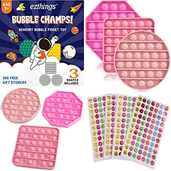 eZthings Heavy Duty Stress Relief Sensory Toy - Push Bubble Fidget Toys for Kids and Adults Pinky {1}