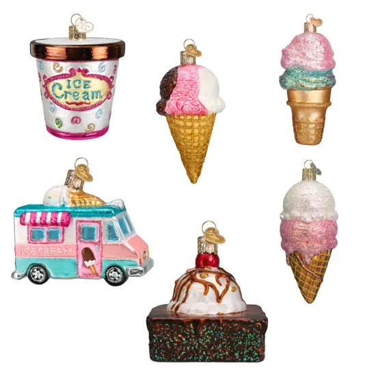 Old World Christmas: Ice Cream Hanging Ornaments, Set of 6 {1}