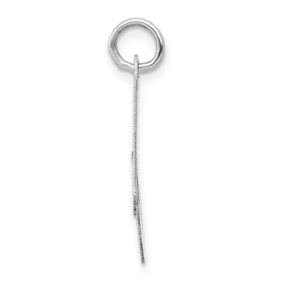 14K White Gold Medium Fancy Script Initial A Charm Jewerly 20mm x 21mm {3}