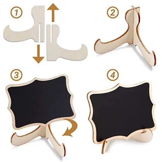 Mini Chalkboard Signs, 20 Pack Framed Small Chalkboard Labels with Easel Stand, Wooden Blackboard for Table Numbers, Food Signs, Wedding Signs, Message Board, Place Cards and Event Decorations {6}