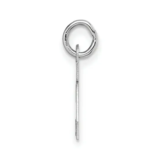 14K White Gold Small Block Intial Letter A Charm Jewerly 18mm x 12mm {3}