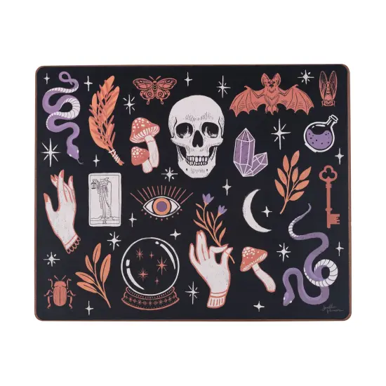 Halloween Skull Magic Designed Hardboard Single Placemats Spooky Scary, 13" x 16" {1}