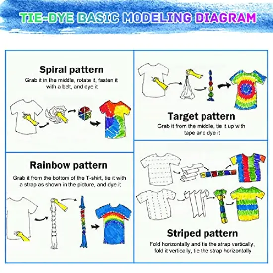 32 Color Tie Dye Kit, Fabric Dye Art Kit for Kids, Adults and Partues with Rubber Bands, Gloves, Plastic Film and Table Covers {5}