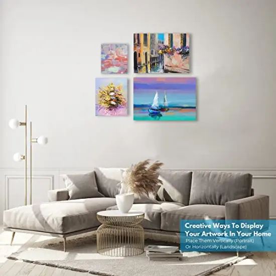 KEFF Canvases for Painting - 24 Pack Art Paint Canvas Panels Set Boards - 5x7, 8x10, 9x12, 11x14 Inches 100% Cotton Primed Painting Supplies for Acrylic, Oil, Tempera & Watercolor Paint {2}