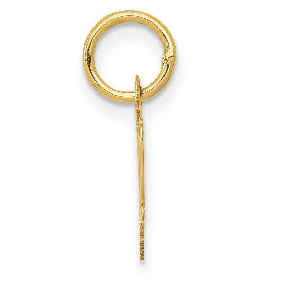 14K Yellow Gold Small Script Initial Letter W Charm Jewerly 17mm x 8mm {3}