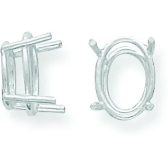 14K WG 4 Prong Oval Wire Basket Setting 3mm WG215-2 {1}