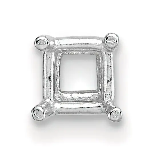 14K White Gold 4 Prong Princess Setting 4mm {2}