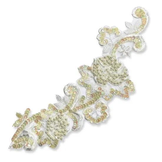 Vintage Flower Cluster Lace Applique/Patch Pack of 2 Ivory {1}