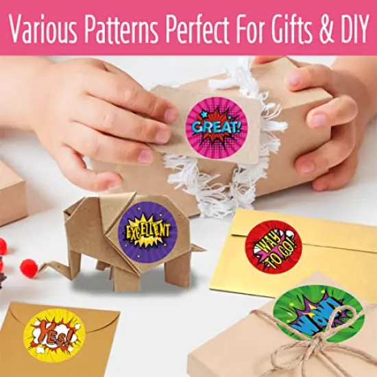 1000PCS Superhero Incentive Stickers, 12 Unique Designs per Roll, Classwork Award Stickers for Teacher Motivational Classroom Reward Gifts Encourage Kids to Do Chores Go to The Toilet (1 Inch Each) {5}