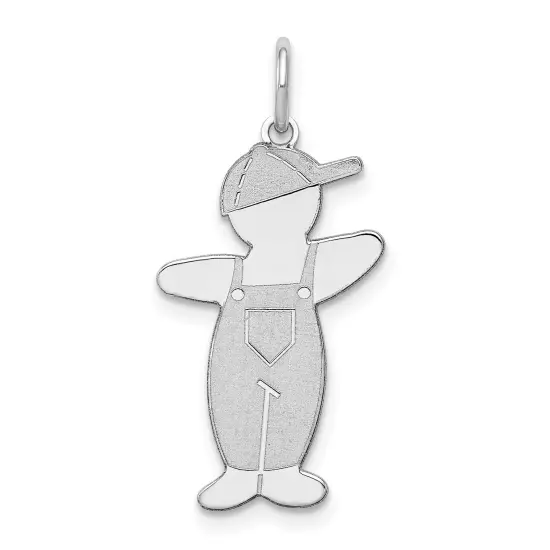 Sterling Silver Kid Charm Jewerly 26mm x 13mm {1}