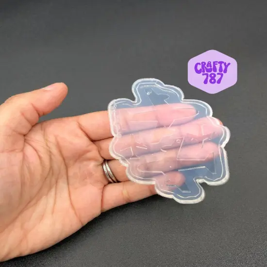 Airplane Dangle Earring Resin Silicone Mold, Uv Resin Mold, Polymer Clay Mold (C14) {1}