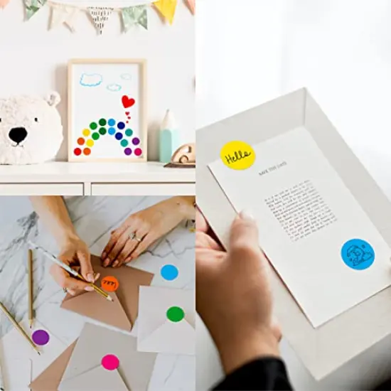 1050 PCS Colored Dot Sticker, 10 Bright Color Round Polka Circle Labels for Warehouse, Retail, Home Organization, Classroom, Office, Food Service and Medical (Each Measure 3/4") {2}