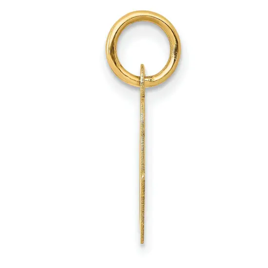 14K Yellow Gold Small Script Initial Letter O Charm Jewerly 17mm x 8mm {3}