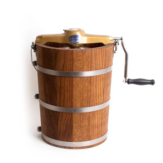 Lehman's Manual Ice Cream Maker - Make Your Own Homemade Ice Cream, Hand Crank with Stainless Steel Can and Oak Tub {1}