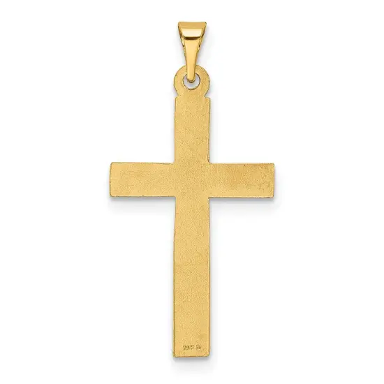 14K Yellow Gold Cross Pendant Charm Religious Jewerly 30mm x 14mm {3}