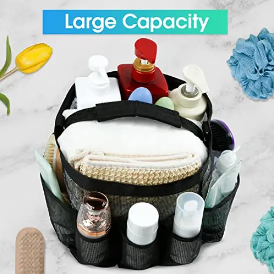 Mesh Shower Caddy Portable for College Dorm Room Essentials with 8 Pockets, Hanging Shower Caddy Dorm Basket, Quick Dry Shower Bag for Bathroom {2}