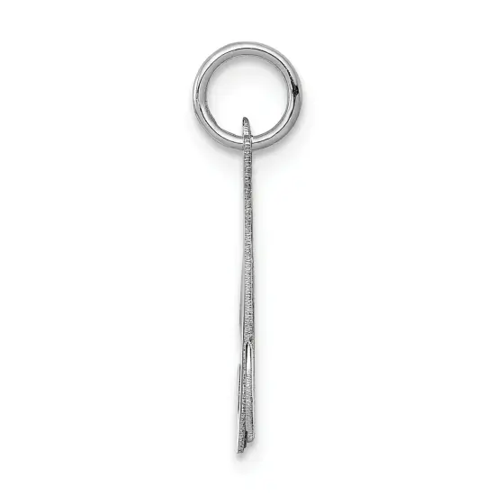 14K White Gold Polished Fancy Initial Letter M Charm Jewerly 20mm x 11mm {3}