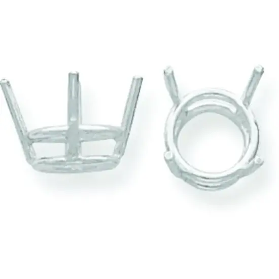 14K White Gold 4 Prong Round Basket Setting 12mm {1}