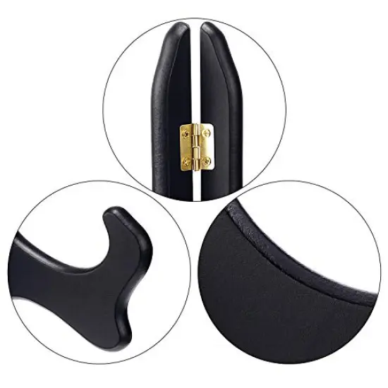 Tatuo 4 Packs Wooden Display Stand Decorative Plate Stands for Display Picture Frame Stand Holder Easels (7 Inch, Black) {4}