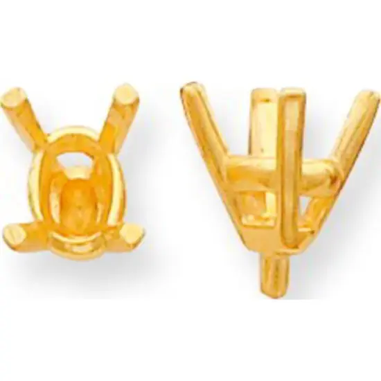 14K Gold 4 Prong Oval Peg Tapered Setting 6mm {1}