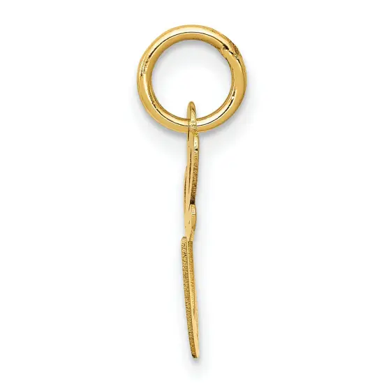 14K Yellow Gold Small Fancy Script Initial E Charm Jewerly 16mm x 13mm {3}