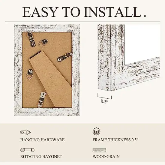 4 x 6 Picture Frames,Rustic Distressed White Photo Frame Collage for Wall Decor Mounting or Table Display,Ideal Gift to Family and Friends {6}