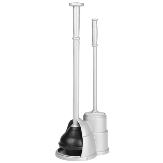 mDesign Hidden Plunger and Brush Set for Bathroom Toilet {1}