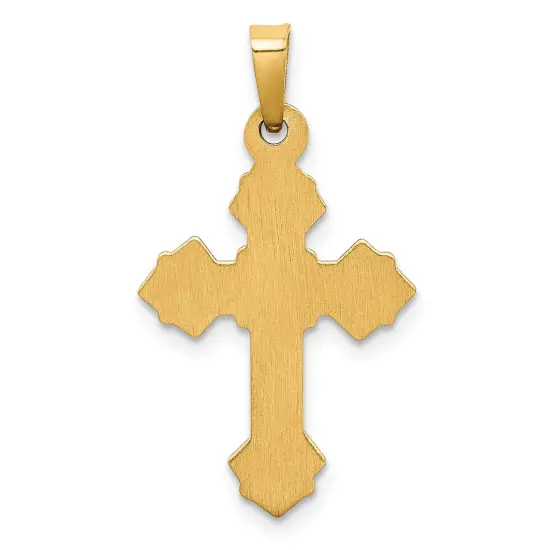 14K Two Tone Gold INRI Hollow Crucifix Pendant Charm Jewerly 28mm x 15mm {3}