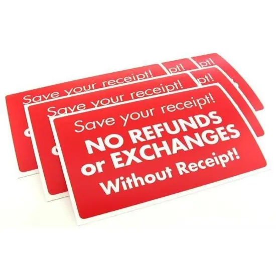 6 Save Your Receipt Display Signs Showcase Window Wall {1}