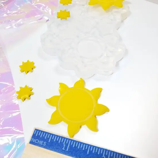 Sun Dangle Earrings Silicone Mold with 2 pairs of studs Earrings (C7) {4}